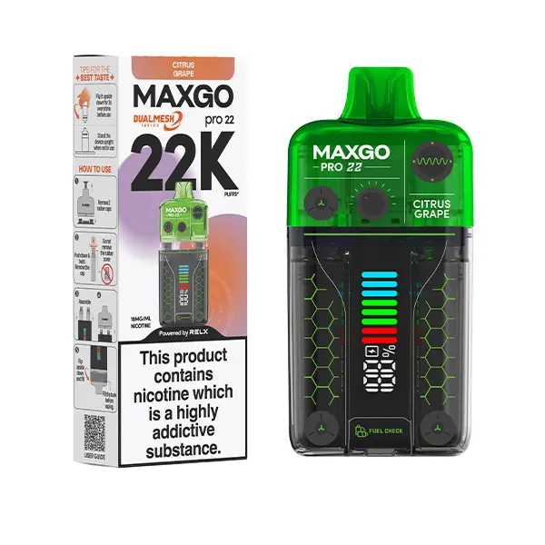 Citrus Grape RELX MaxGO Pro 22K Disposable Vape Kit 